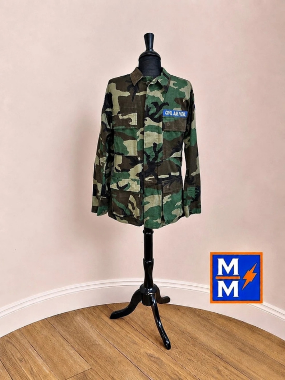 USGI Woodland Camo Civil Air Patrol Combat Coat Small Long CAP NJ Wing